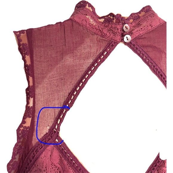 Free People Wine Angel Crochet Lace Mini Boho Cocktail Dress OB479564 M - Picture 8 of 16